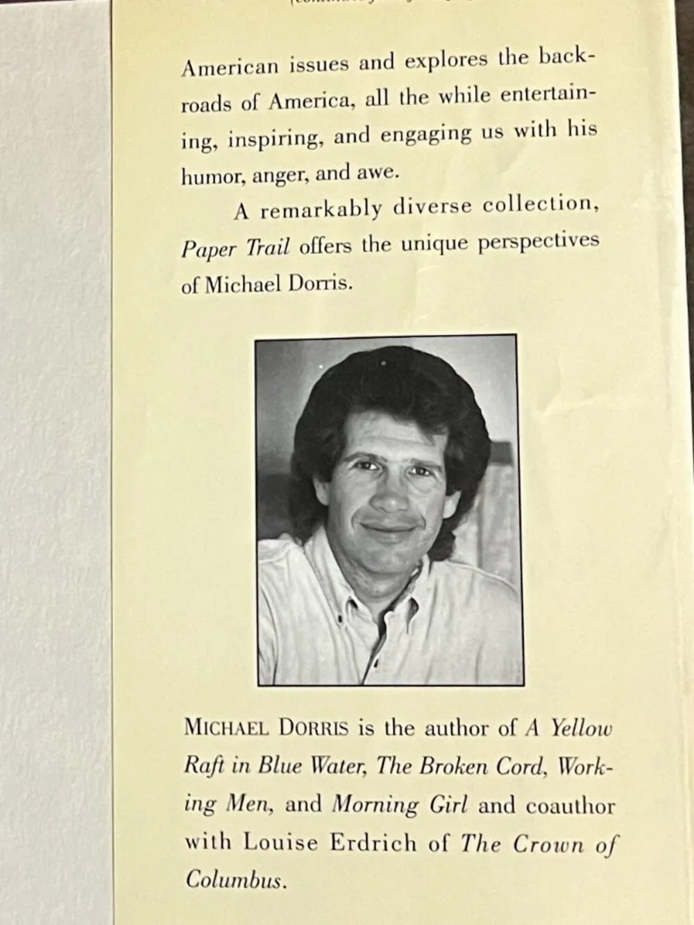 2-Book Michael Dorris Bundle: Paper Trail and The Broken Cord